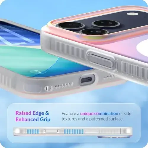LONLI iPhone 17 Pro uchun g‘ilof – Golografik rangli zarbga chidamli magnitli yoqimli telefon qopqog‘i - [Magsafe bilan mos keladi] - Ayollar va qizlar uchun yoqimli, noyob va estetik - 6