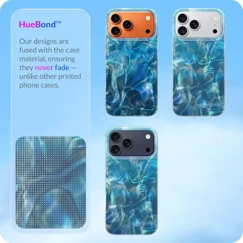 LONLI iPhone 17 Pro uchun g'ilof - Okean to'lqinlari zarbga chidamli telefon qopqog'i - [Zarbni yutuvchi bamper] - Chiroyli, noyob va estetik - 6