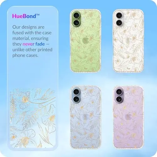 LONLI iPhone 17 uchun g'ilofi - Oltin gulli zarbga chidamli telefon qopqog'i - [Zarbni yutuvchi bamper] - Ayollar va qizlar uchun nafis, noyob va estetik - 6