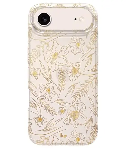 LONLI iPhone Air Case uchun Hue - Oltin gul naqshli zarbga chidamli telefon qopqog'i - [Zarbni yutuvchi bamper] - Ayollar va qizlar uchun nafis, noyob va estetik - 1