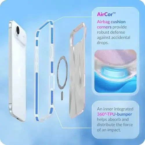 LONLI iPhone Air Case uchun Hue - Oltin gulli zarbga chidamli magnit telefon qopqog'i - [Magsafe bilan mos keladi] - Elegant, noyob va estetik - 4