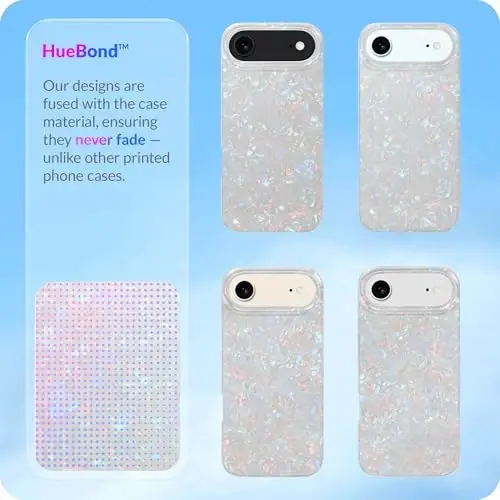 LONLI Hue for iPhone Air Case - Pearl Tort Shockproof Phone Cover - [Shock-Absorbent Bumper] - Elegant, Unique and Aesthetic for Women and Girls - 5