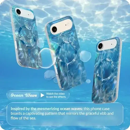 LONLI iPhone Air uchun g'ilof - Oltin gul naqshli zarbaga chidamli magnit telefon qopqog'i - [Magsafe bilan mos keladi] - Elegant, betakror va estetik - 2