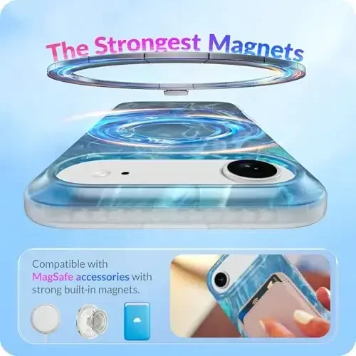 LONLI iPhone Air uchun g'ilof - Oltin gul naqshli zarbaga chidamli magnit telefon qopqog'i - [Magsafe bilan mos keladi] - Elegant, betakror va estetik - 3