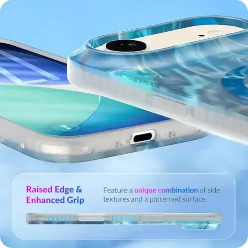 LONLI iPhone Air uchun g'ilof - Oltin gul naqshli zarbaga chidamli magnit telefon qopqog'i - [Magsafe bilan mos keladi] - Elegant, betakror va estetik - 5