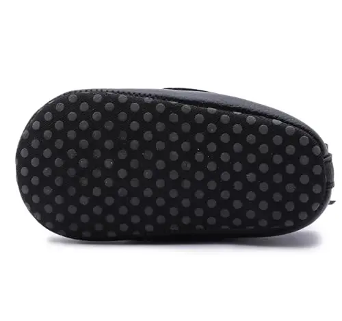 LONSOEN Baby Toddler Boys Girls Loafers Newborn Leather Moccasins Infant First Walking Dress Shoes - 6