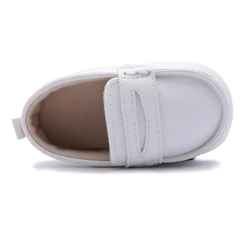LONSOEN Baby Toddler Boys Girls Loafers Newborn Leather Moccasins Infant First Walking Dress Shoes - 4