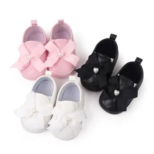 LONSOEN Baby Toddler Boys Girls Loafers Newborn Leather Moccasins Infant First Walking Dress Shoes - 5