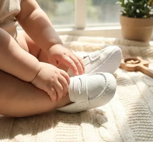 LONSOEN Baby Toddler Boys Girls Loafers Newborn Leather Moccasins Infant First Walking Dress Shoes - LONSOEN (1)