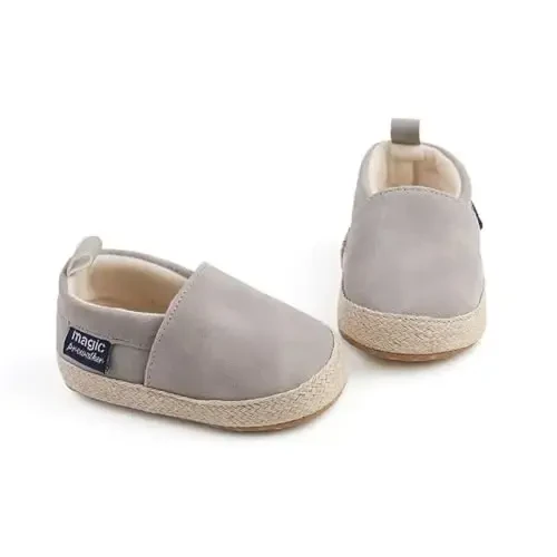 LONSOEN Baby Toddler Boys Girls Loafers Newborn Leather Moccasins Infant First Walking Dress Shoes - 3