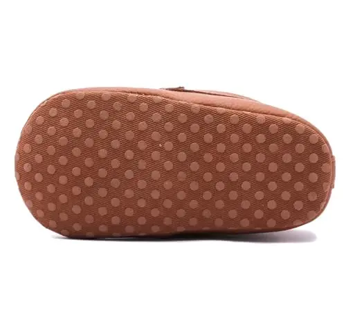 LONSOEN Baby Toddler Boys Girls Loafers Newborn Leather Moccasins Infant First Walking Dress Shoes - 6