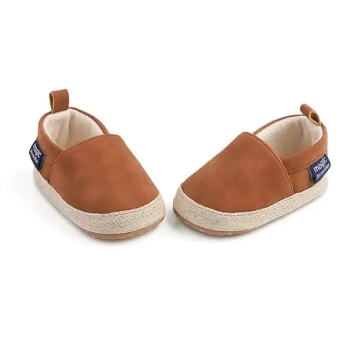 LONSOEN Baby Toddler Boys Girls Loafers Newborn Leather Moccasins Infant First Walking Dress Shoes - 3