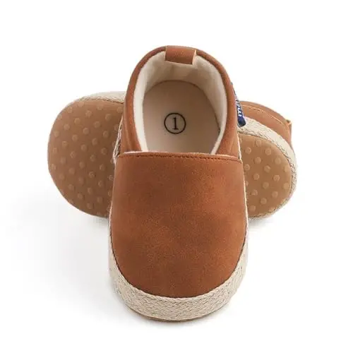 LONSOEN Baby Toddler Boys Girls Loafers Newborn Leather Moccasins Infant First Walking Dress Shoes - 4