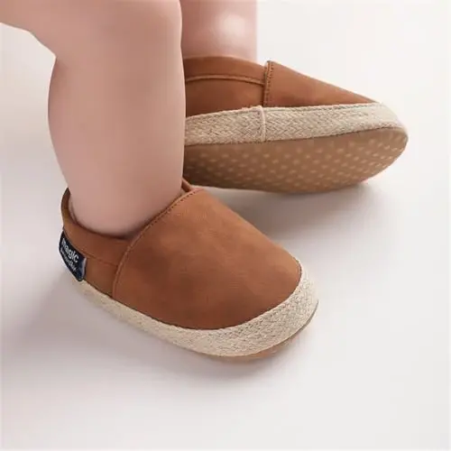 LONSOEN Baby Toddler Boys Girls Loafers Newborn Leather Moccasins Infant First Walking Dress Shoes - 6