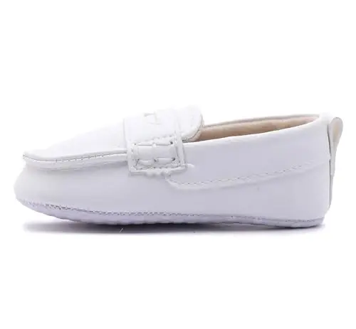 LONSOEN Baby Toddler Boys Girls Loafers Newborn Leather Moccasins Infant First Walking Dress Shoes - 4