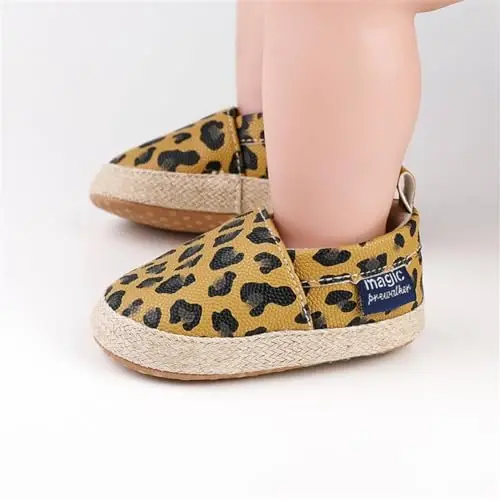 LONSOEN Baby Toddler Boys Girls Loafers Newborn Leather Moccasins Infant First Walking Dress Shoes - 6