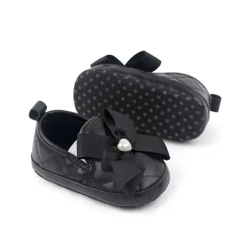 LONSOEN Baby Toddler Boys Girls Loafers Newborn Leather Moccasins Infant First Walking Dress Shoes - 4