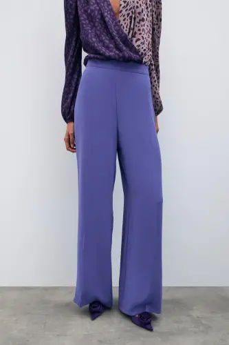 Loose Crepe Pants - PURPLE-PURPLE - 6