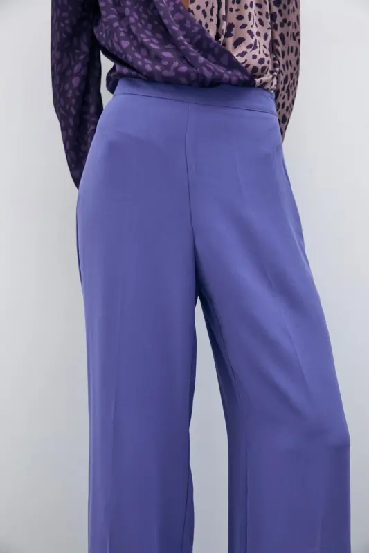 Loose Crepe Pants - PURPLE-PURPLE - 7