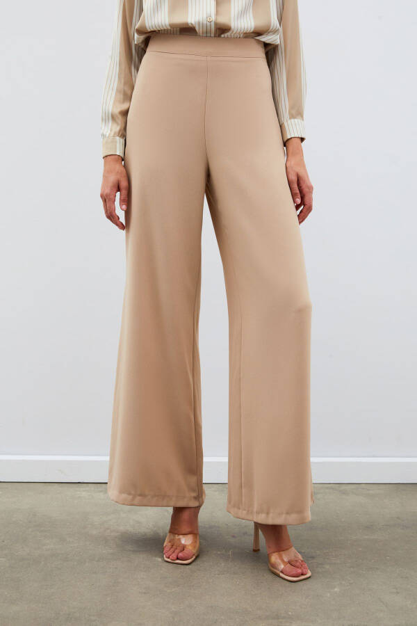 Loose Crepe Trousers - Beige - 4