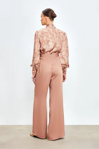Loose Crepe Trousers - Visone - 5