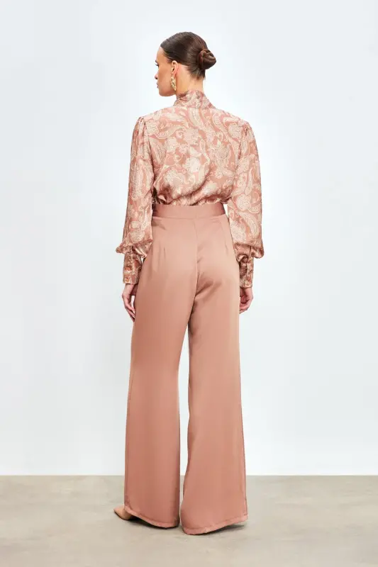 Loose Crepe Trousers - Visone - 5