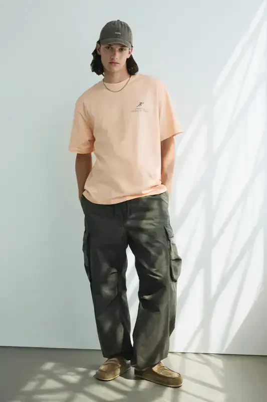 Loose Fit Bosma futbolka - shaftoli pushti/Echo Park - 1