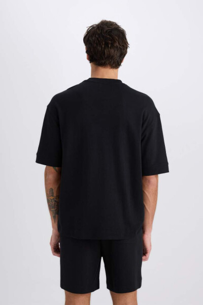 Loose Fit Crew Neck Short Sleeve Heavyweight T-Shirt Black - 6