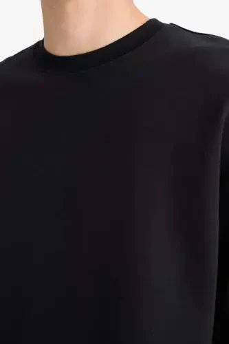 Loose Fit Crew Neck Short Sleeve Heavyweight T-Shirt Black - 5