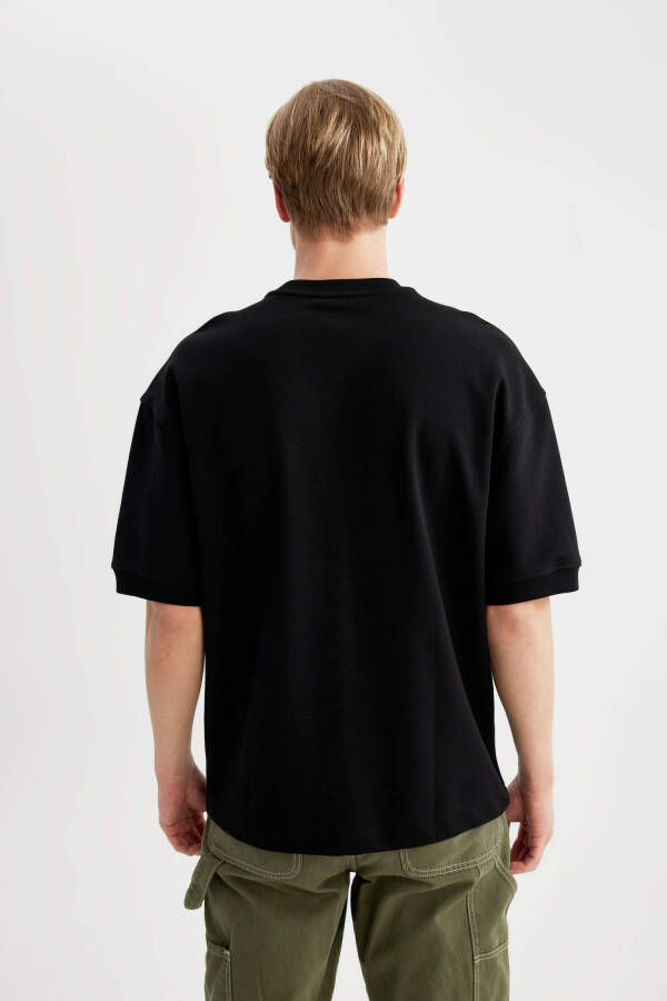 Loose Fit Crew Neck Short Sleeve Heavyweight T-Shirt Black - 12