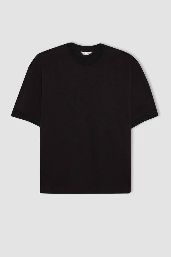 Loose Fit Crew Neck Short Sleeve Heavyweight T-Shirt Black - 13