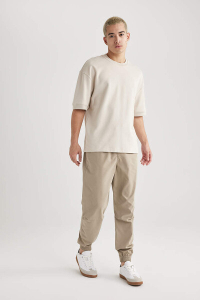 Loose Fit Crew Neck Short Sleeve Heavyweight T-Shirt Sand - 8