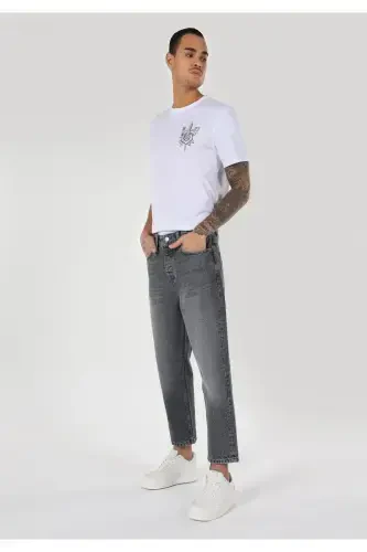 Loose fit, grey men's jeans. - 3