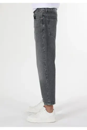 Loose fit, grey men's jeans. - 5