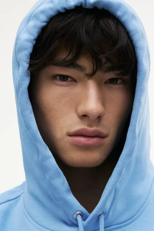 Loose Fit Kapüşonlu Üst-Açık mavi - 3