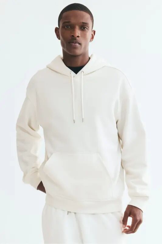 Loose Fit Kapüşonlu Üst - Beyaz - H&M