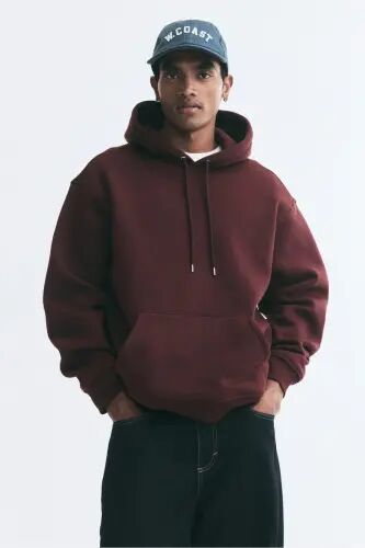 Loose Fit Kapüşonlu Üst - Bordo - 1