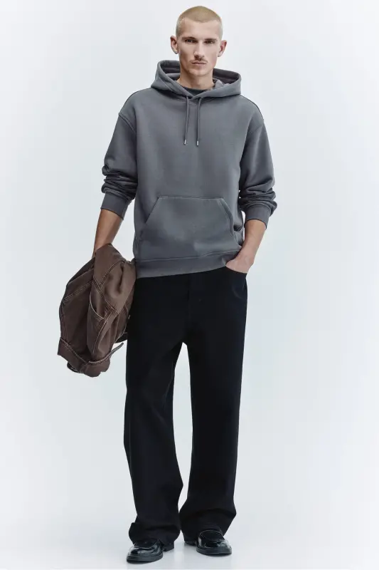 Loose Fit Kapüşonlu Üst - Koyu gri - 3