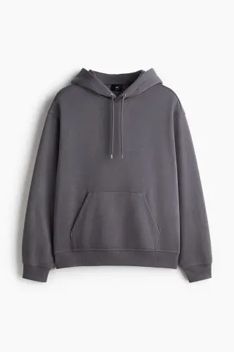 Loose Fit Kapüşonlu Üst - Koyu gri - 4
