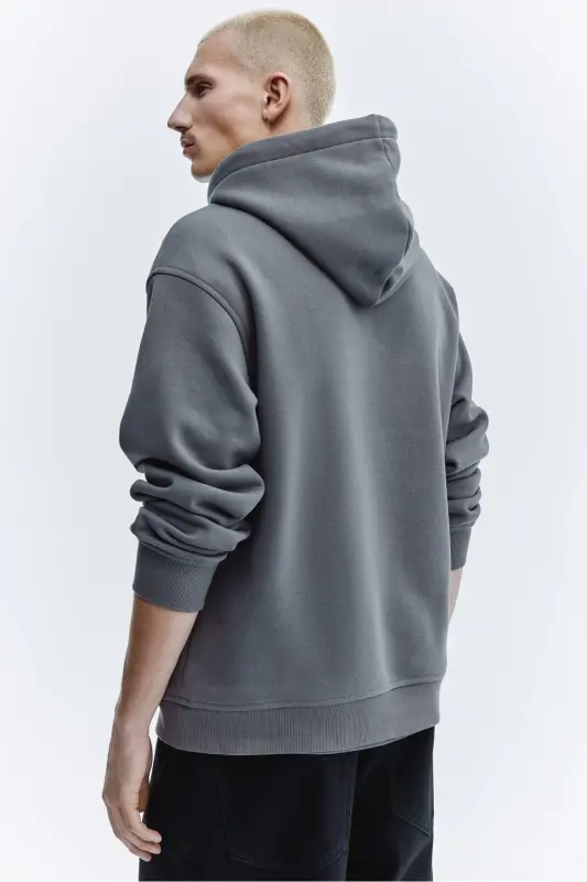 Loose Fit Kapüşonlu Üst - Koyu gri - 5