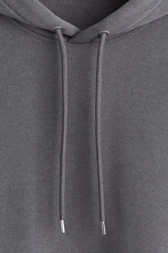 Loose Fit Kapüşonlu Üst - Koyu gri - 6