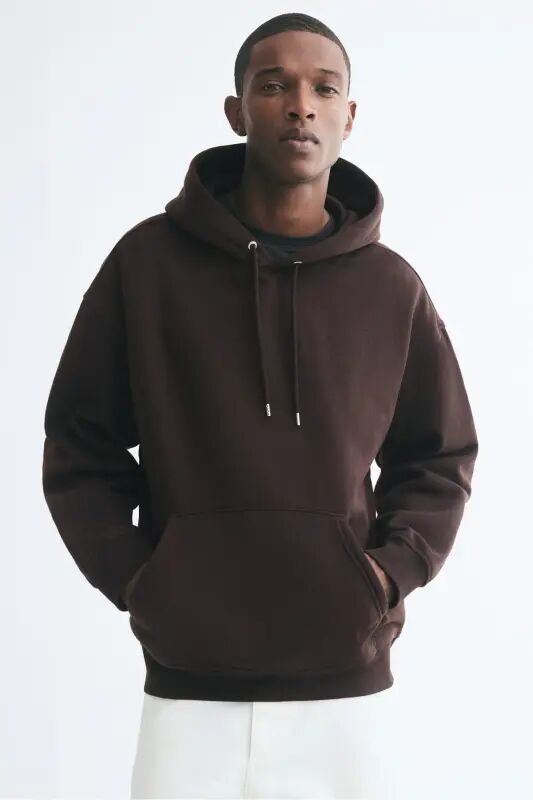 Loose Fit Kapüşonlu Üst - Koyu kahverengi - H&M