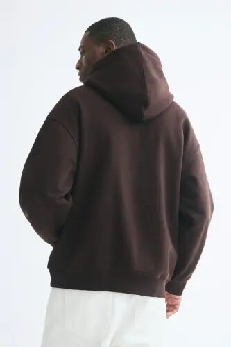 Loose Fit Kapüşonlu Üst - Koyu kahverengi - H&M (1)