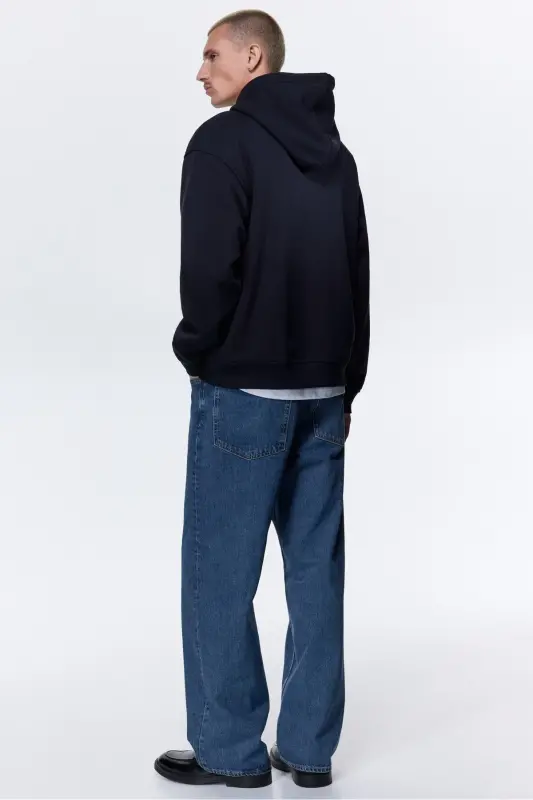 Loose Fit Kapüşonlu Üst-Lacivert - 3