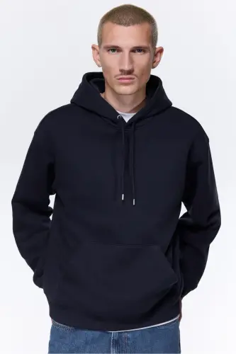 Loose Fit Kapüşonlu Üst-Lacivert 