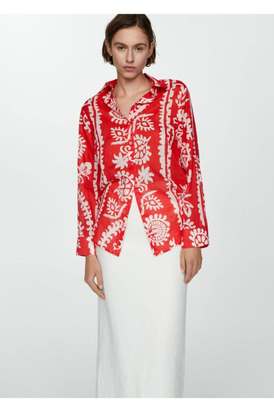 Loose Fit Patterned Shirt - MANGO