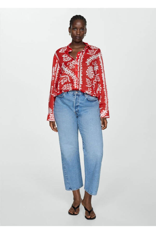 Loose Fit Patterned Shirt - 5