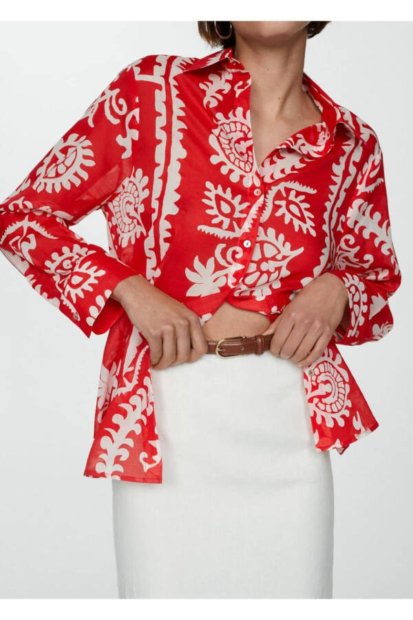 Loose Fit Patterned Shirt - 6