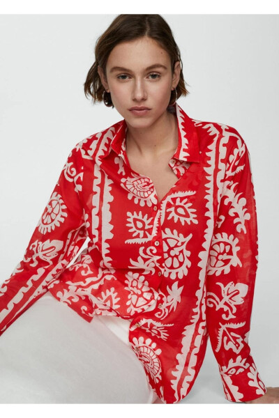 Loose Fit Patterned Shirt - 8