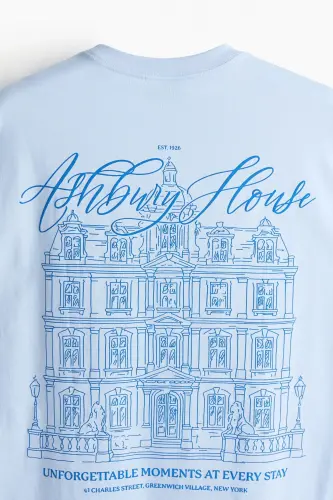 Loose Fit Printed T-Shirt - Light blue/Ashbury House - 6